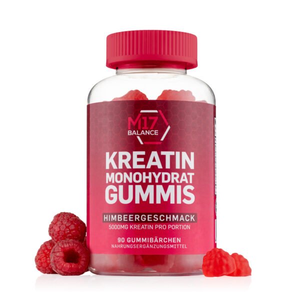 Kreatino Monohidrato Guminukai Raspberry 5000mg - 90 vnt.