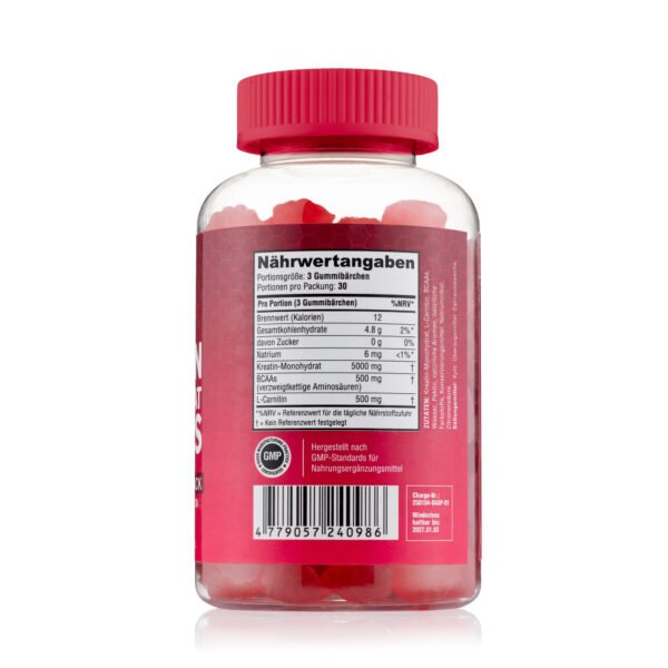 Kreatino Monohidrato Guminukai Raspberry 5000mg - 90 vnt.