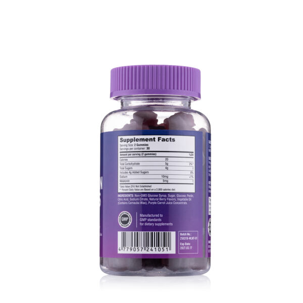 Melatonino Guminukai Miegui 5mg (Vynuogių Skonio) - 60 vnt.