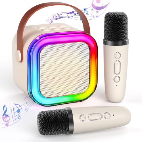 Karaoke Rinkinys su Nešiojama Bluetooth Kolonėle ir Mikrofonais