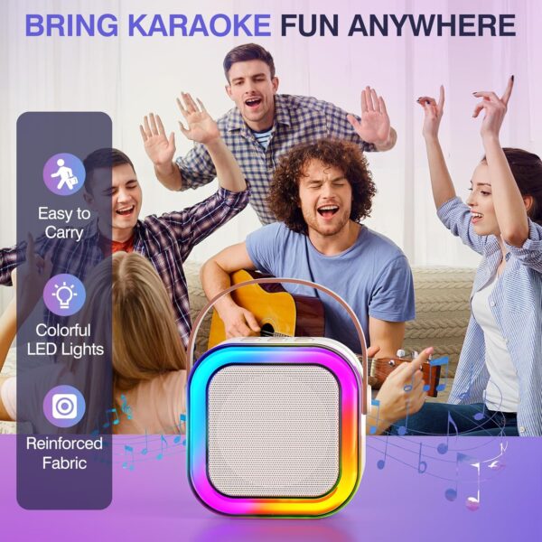 Karaoke Rinkinys su Nešiojama Bluetooth Kolonėle ir Mikrofonais