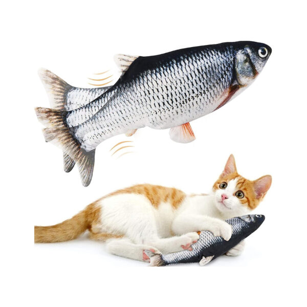 Interaktyvus žaislas katėms šokinėjanti žuvis