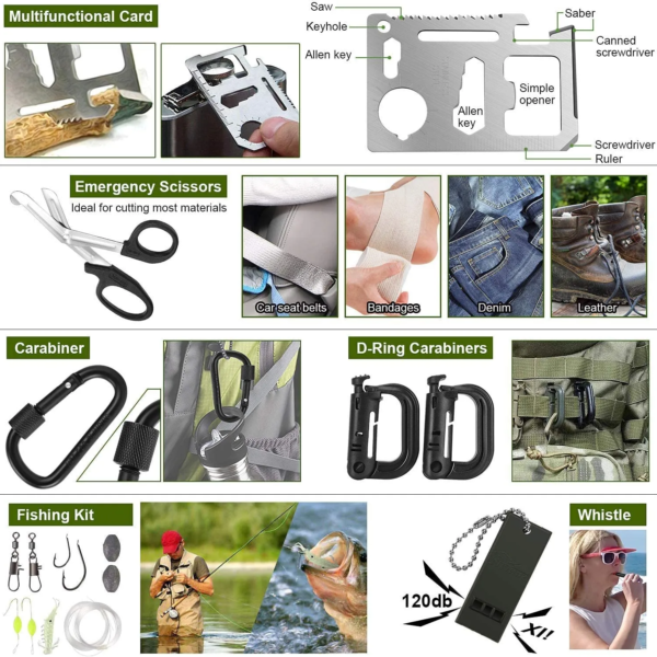 Taktinis išgyvenimo rinkinys “Survival bag” Modux 40-In-1