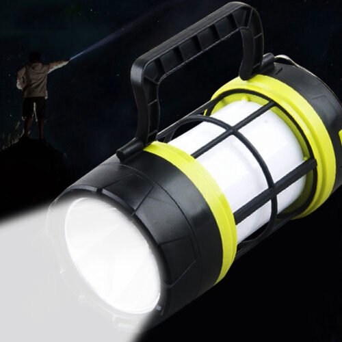 LED stovyklavimo lempa su saulės baterija