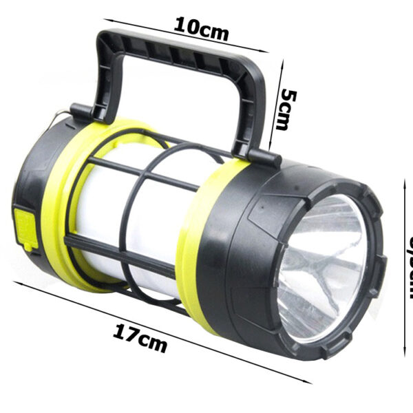 LED stovyklavimo lempa su saulės baterija
