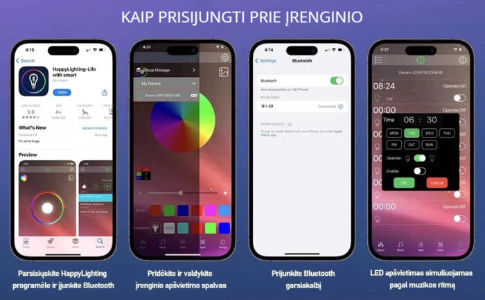 4-In-1 Išmanioji garso kolonėle, RGB šviestuvas Modux