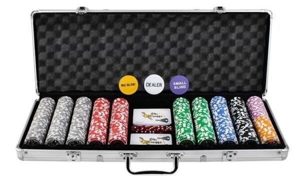 Pokerio rinkinys lagaminėlyje su 500 žetonų Texas Strong