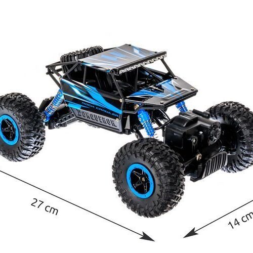 Radijo bangomis valdomas visureigis - džipas, juodas - mėlynas