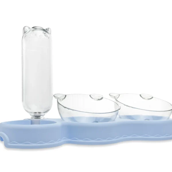 Trigubas dubenėlis su vandens girdykla katėms